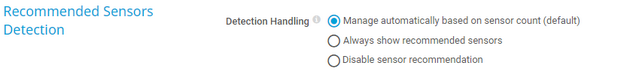 Recommended Sensors Detection Settings