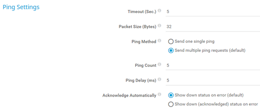 Ping Settings